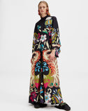 New Summer Printed Seven-Sleeve Collared Dress