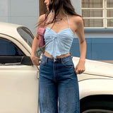 2025 Summer Fashion Trend Women's New Slings A Word Shoulder-To-Shoulder Repair Body Strap Inside A Small Vest