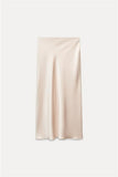 2025 Autumn New Women's Fashion Silk Silk Texture Multi-Color Printing Fan Flute Skirt