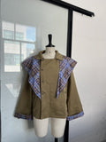 Design Sense Two Wearing Lattice Color Jacket Women Loose Fashion 2025 Autumn New