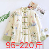 Chinese Style Buckle Coat Cotton Jacket Women's Fashion Elegant Warm Cotton Clothes National Tide Printing Cotton Coat