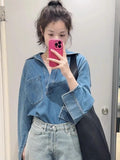 2025 Street Fashion Straight Trousers Set Women's Spring Top Denim Casual Dress