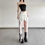Fashion 2025 Summer New Women's Clothing Pure Hot Girl High Waist Irregular Design Short Skirt