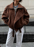 Autumn/Winter 2025 Women's Hot Sale Velvet Brown Loose Casual Jacket Jacket