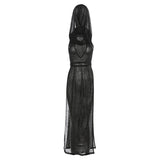 2025 Summer Fashion Trend Women's New Solid Color Hooded Knitted Sexy Body Repair Dress