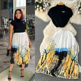 Vintage Elegant Style Suit Women's Summer High-End Design Sense Niche Sleeveless Shirt Top + Two-Piece Dress