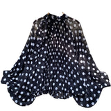 Chiffon Top Spring Fashion Bow Tie With Lantern Sleeves Long Sleeves Loose Shirt Woman