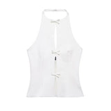 2025 Summer New Women's Bow Hanging Neck Collar Shorts Skirt