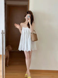Women's Summer Pure Windy Backs And Eundressing Embroidery Sumpension Short Dresses