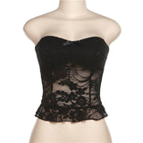 2025 Spring Fashion Trend Women's New Shoulder Repair Exposed Umbilly Lace With A Small Vest