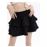Black Short Skirt Autumn Dress Women's New Wick Velvet Cake Skirt Skirt High Waist Pongy Skirt A Skirt