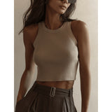 Knitted Vest Women 2025 Summer Solid Color Repair Thread Inside The Top Wearing Short Y2K Vest