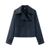 Women's 2025 New Double-Dbutled Short Wind Coat