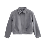 Vintage Short Jacket Men's And Women's Spring And Autumn Cushion Shoulder Suit Collar Pilot Fashion Niche Baseball Suit Coat