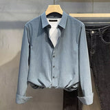Striped Shirt Men's Long Sleeves Fall New Anti-Ringhold Small Casual Shirt Business High-End Shirt