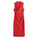 Flavored Midi Dress 2025 Spring/Summer Banquet Sleeveless Dresses In The Long Dress