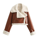 2025 Winter New Y2K Women's Collar Fur All-In-One Double-Sided Short Jacket Jacket