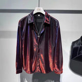 Hairstylist Men's Fried Street Long-Sleeved Shirt 2025 Spring And Autumn New Loose Handsome Bright Outside Wearing Shirt Men