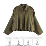 2025 Spring Pilot Jacket Bat Sleeve Zipper Loose Tuffen Jacket Women's Casual Jacket