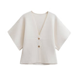 Autumn 2025 Fashion Street V-Neck Simple Knitted Coat Women's Clothing