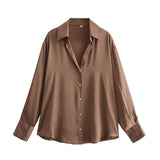 New Women's Clothing In Autumn 2025 20 Color Buff Silk Densate V Collar Long-Sleeved Striped Vertical Shirt