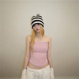 2025 Summer New Women's Fashion Trend Pure Color Street Hot Girl With Chest Vest Outside The Top Woman