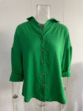 2025 New Single-Dran Buckle Folding Collar Shirt Burst Lady Solid Color Can Sleeve Top