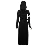 In The Fall Of 2025, The New Women's Folded Hooded Desert Body Repair Waist-Skin Open-Fork-Packed Dress