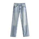 Mid-Rise Long Leisure New Autumn 2025 Wide-Legged Jeans Women's Clothing
