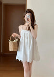Women's Summer Pure Windy Backs And Eundressing Embroidery Sumpension Short Dresses