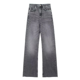 Spring 2025 New Women's Retro Casual High-Waist Wide-Legged Jeans Women
