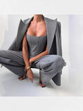2025 Women's Fashion Casual Suit Temperament Elegant Women's Blazer Trousers Three Pieces