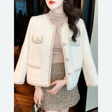 Spring And Winter 2025 Short Scented Sleeker New Marinade Fashion Famous Jacket Temperament Knitted Sweater Top