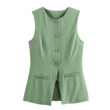 Spring And Summer New High-Rise Thin Sicilian Vest Wearing Loose Shorts Two Sets