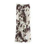 Printed Shirt Women's Skirt Set Explosive Texture Silk With Belt Animal Pattern