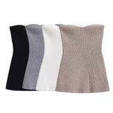 Solid-Colored Throttling Knitted Vest 2025 Spring Sexy Shoulder High Bullet-Tendered Women's Top