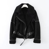 Women's Clothing 2025 New Large-Clip Women's Style Thick Locomotive Leather Fur Coat