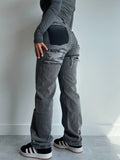 Light Blue Low-Rise Straight Tube Trousers Jeans Women's Small 2025 New Spring