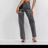 Light Blue Low-Rise Straight Tube Trousers Jeans Women's Small 2025 New Spring