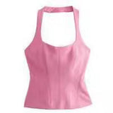 2025 Summer New Slimming Women's Short-Skinned Waistcoat Women's Back-To-Back Top