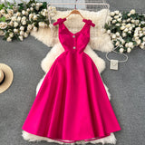 Light Luxury Banquet High-End Court Style Dress Temperament V Receive Waist Thin High-End Exquisite Dress
