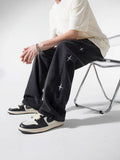 Heavy Industry Embroidered Jeans Men's Spring And Summer Trend Hop Hop Trousers Hip-Hop Loose Broad-Legged Trousers