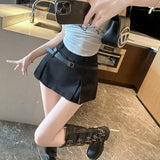 Small Half-Dress Girl Hottie Thin A-Word Short Skirt Summer New High-Waist College Style Pure Folding Skirt