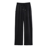 Linen Straight Trousers 2025 Spring And Summer Tice With Tight High Waist Leisure Loose Broad Legs Trousers Women
