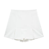 Women's Clothing 2025 Spring New Silk-Sense Texture Spliced Tight Body Clothes + Open-Fork Splicing Skirt Set