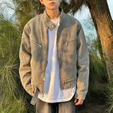 High Street Trendy Retro Fashion Collar Denim Jacket Men And Women's Autumn Casual Casual Casual Work Jacket