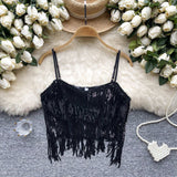 Tamou Sling Vest Female Dance Performance Costume Pure Hot Girl Breasts Glitter Umbilly Umbilly Chic Tops