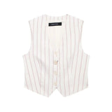 New Women's Striped Vest Casual Loose Shorts Set In Autumn 2025
