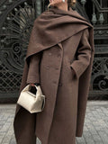 Autumn And Winter New Scarf Neckline Plus Long Hair Coat 2025 Fashion Lady's Coat