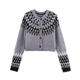 Ins2025 New Fashion Temperament Women's Colored Knitted Cardigan